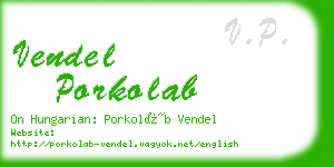 vendel porkolab business card